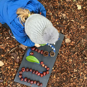 Girl with conkers